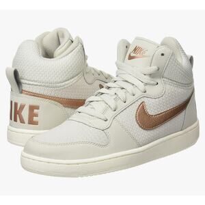 Nike women’s court borough mid White Light Bone Metallic Red Bronze Sail size 5Y